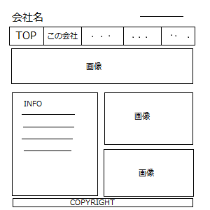 会社用ホームページレイアウト